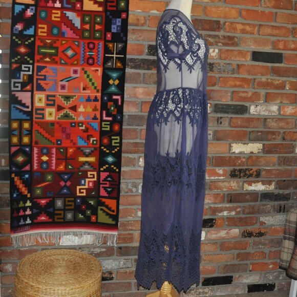 ASOS SHEER Lace Short Sleeve Maxi Dress EUR 38, US 8 - Picture 6 of 13